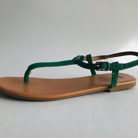 H&M Emerald Green Faux Leather Sandals - Picture 5 of 9